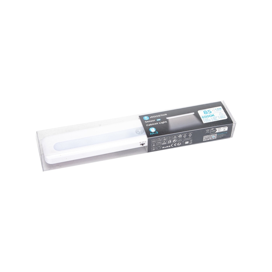 Aigostar - LED Iluminación para muebles con sensor de movimiento LED/1,5W/3xAA 6500K