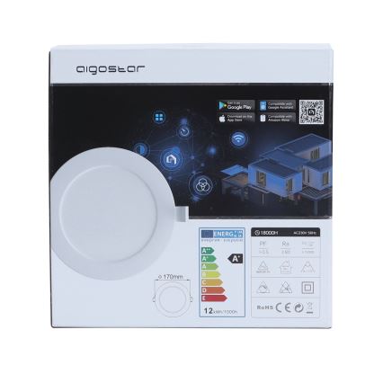 Aigostar - LED Lámpara de techo regulable 12W/230V diámetro 17 cm Wi-Fi