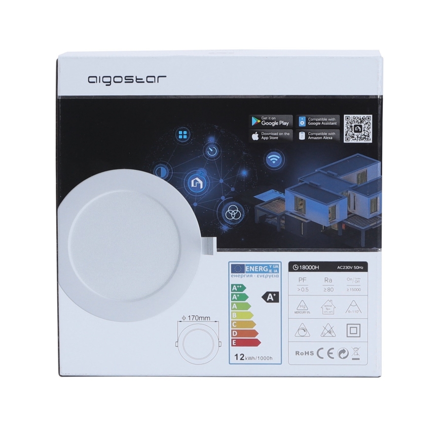 Aigostar - LED Lámpara de techo regulable 12W/230V diámetro 17 cm Wi-Fi