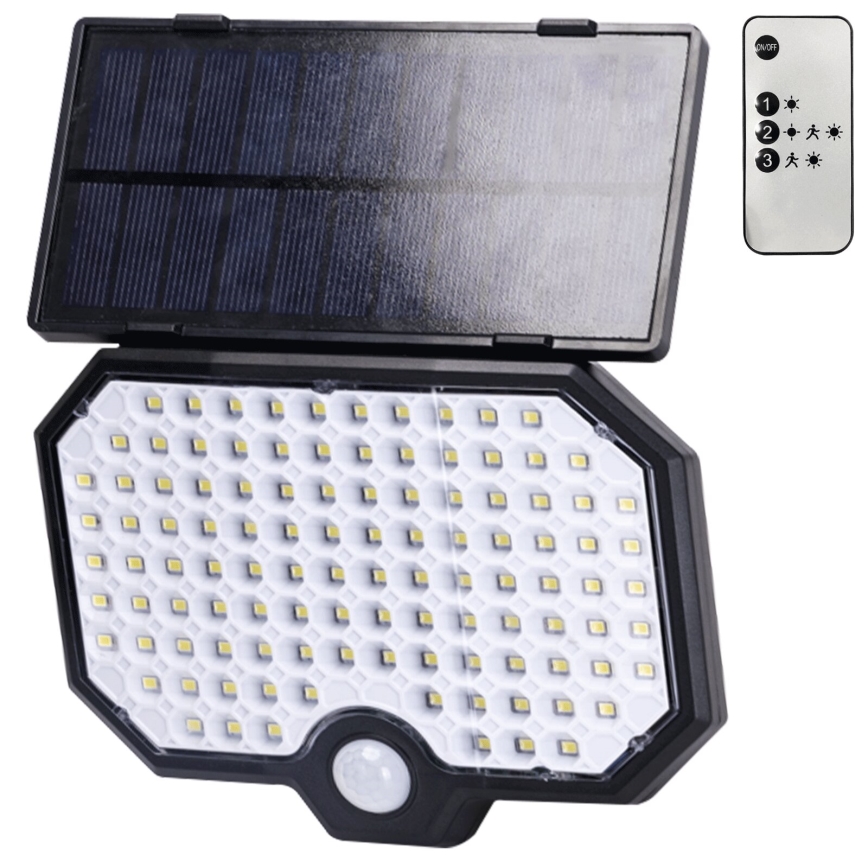 Aigostar - LED Lámpara solar con sensor de movimiento LED/2,4W/3,7V 1800 mAh IP65