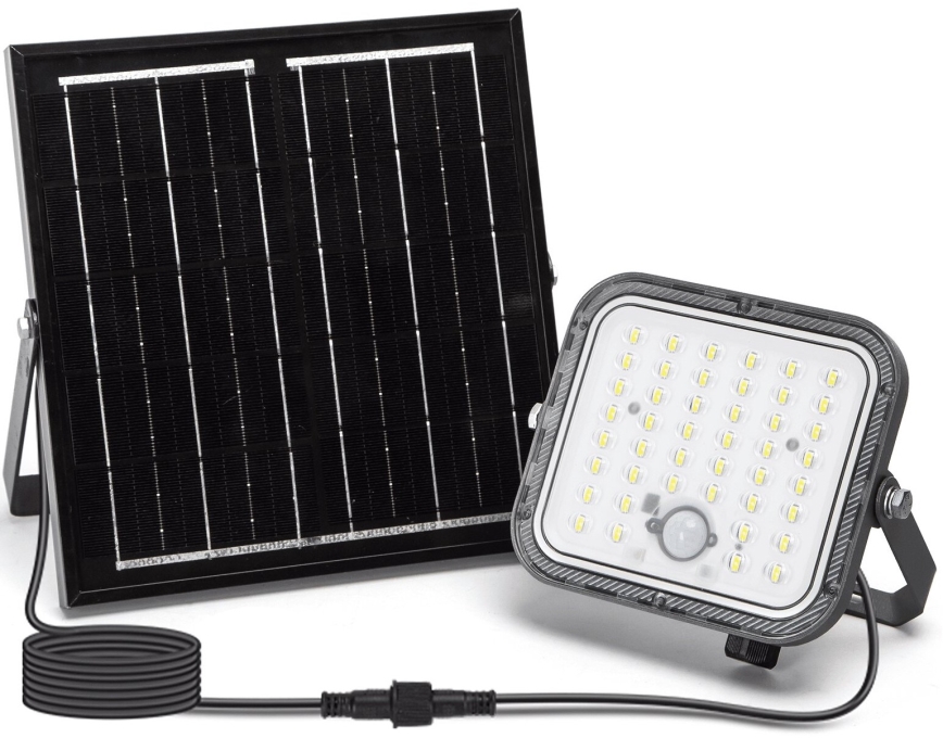 Aigostar - LED Proyector solar regulable con sensor LED/80W/3,4V 6500K IP66 4000 mAh + control remoto