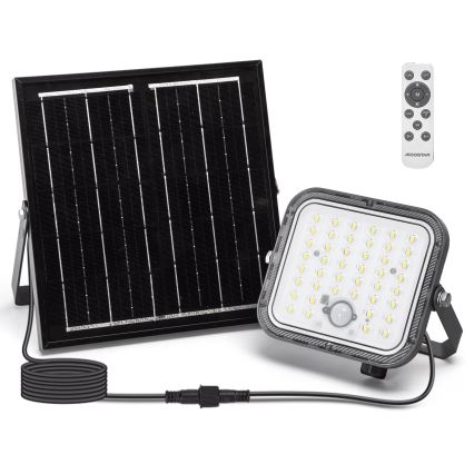 Aigostar - LED Proyector solar regulable con sensor LED/80W/3,4V 6500K IP66 4000 mAh + control remoto