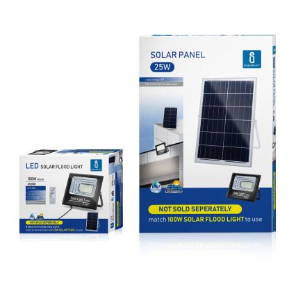 Aigostar - LED Proyector solar regulable LED/100W/3,2V IP67 2000 mAh + control remoto