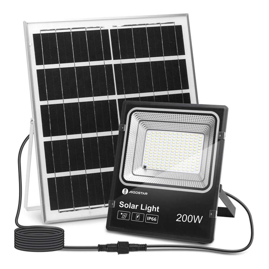 Aigostar - LED Proyector solar regulable LED/200W/3,2V IP66 15000 mAh + control remoto
