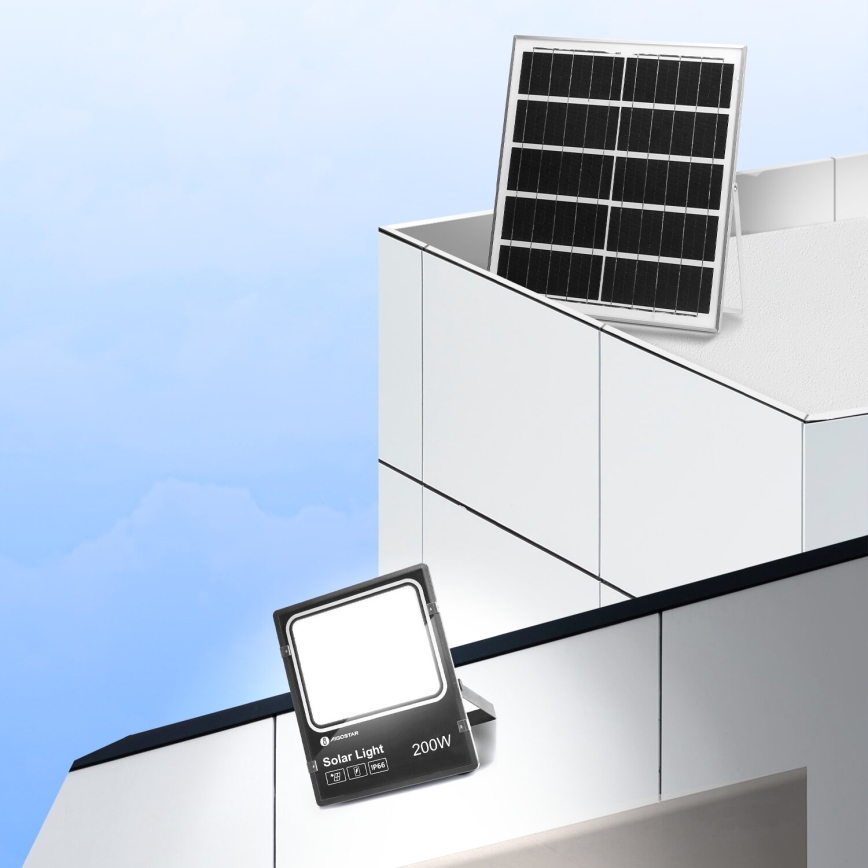Aigostar - LED Proyector solar regulable LED/200W/3,2V IP66 15000 mAh + control remoto