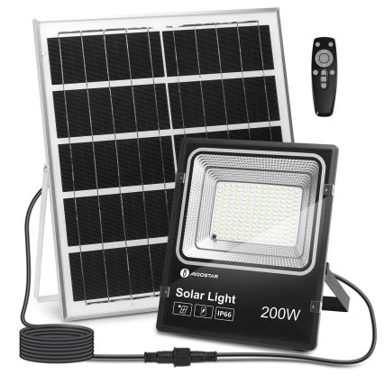 Aigostar - LED Proyector solar regulable LED/200W/3,2V IP66 15000 mAh + control remoto