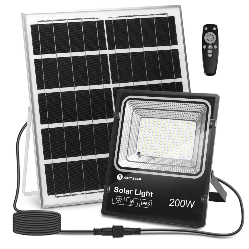 Aigostar - LED Proyector solar regulable LED/200W/3,2V IP66 15000 mAh + control remoto