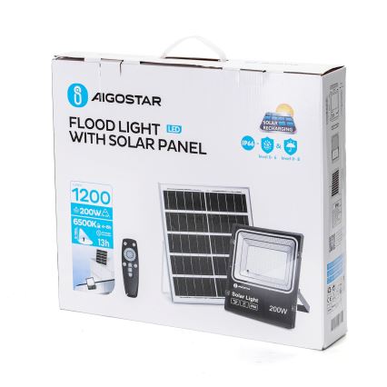 Aigostar - LED Proyector solar regulable LED/200W/3,2V IP66 15000 mAh + control remoto