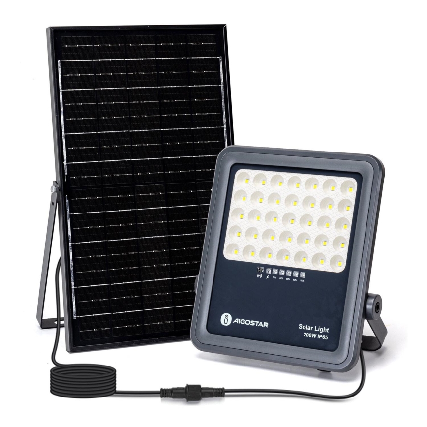 Aigostar - LED Proyector solar regulable LED/200W/3,4V IP65 15000 mAh + control remoto