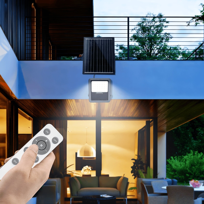 Aigostar - LED Proyector solar regulable LED/200W/3,4V IP65 15000 mAh + control remoto