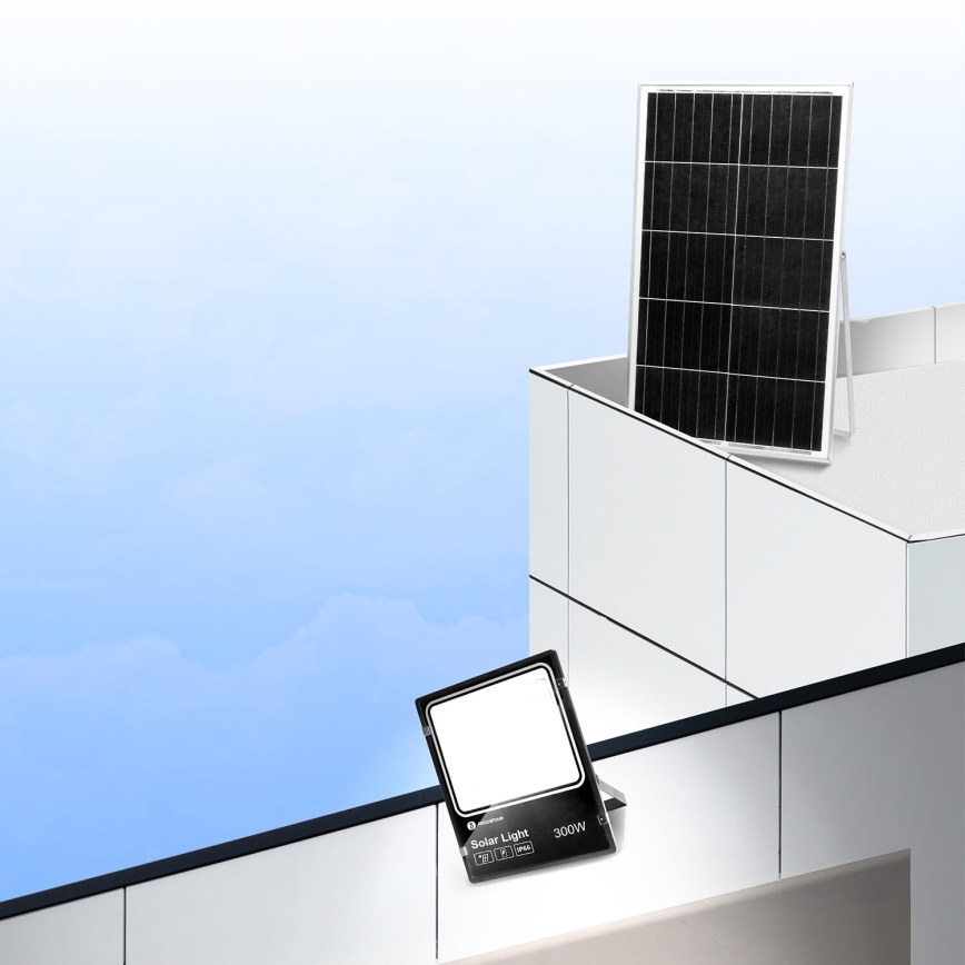 Aigostar - LED Proyector solar regulable LED/300W/3,2V IP66 25000 mAh + control remoto