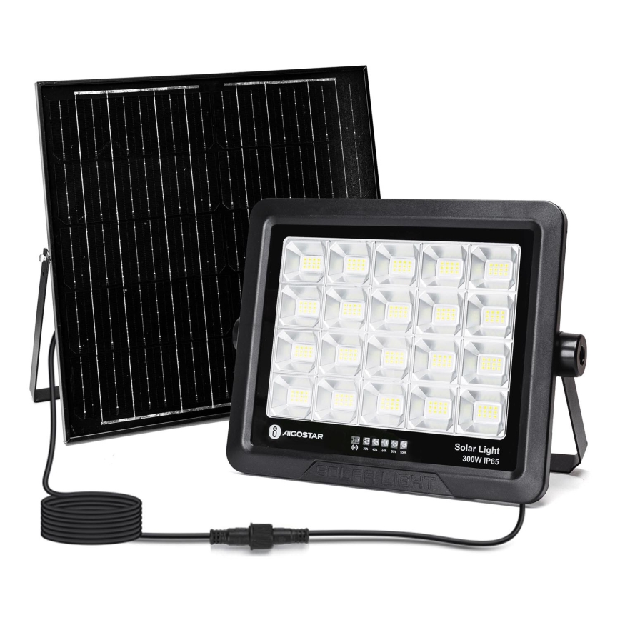 Aigostar - LED Proyector solar regulable LED/300W/3,4V IP65 20000 mAh + control remoto