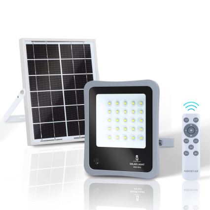 Aigostar - LED Proyector solar regulable LED/30W/3,2V 20000 mAh IP67 + control remoto