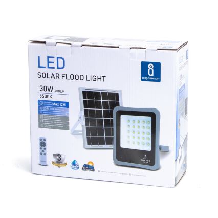 Aigostar - LED Proyector solar regulable LED/30W/3,2V 20000 mAh IP67 + control remoto