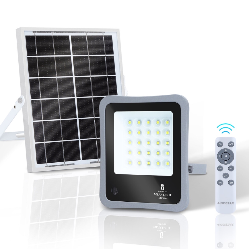 Aigostar - LED Proyector solar regulable LED/50W/3,2V IP65 6000 mAh + control remoto