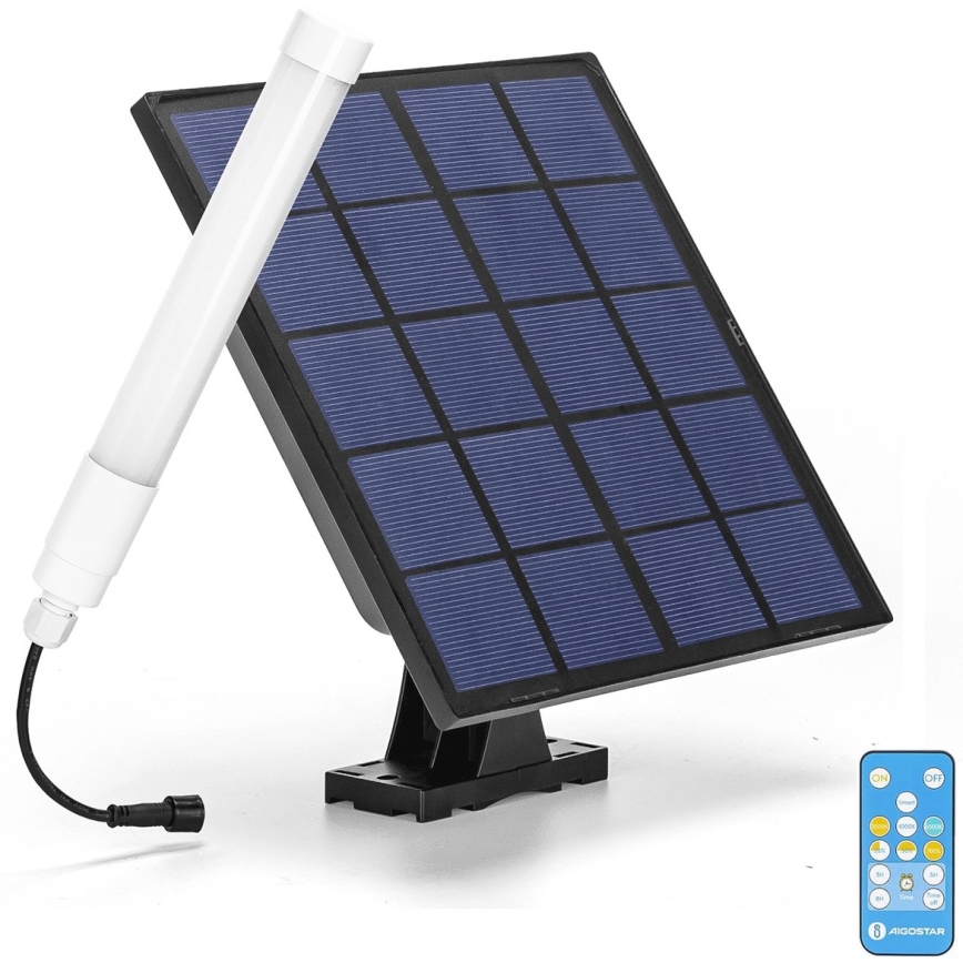 Aigostar - LED Regulable tubo con panel sol. LED/3,2V 3000K/4000K/6500K IP65 5000 mAh + control remoto