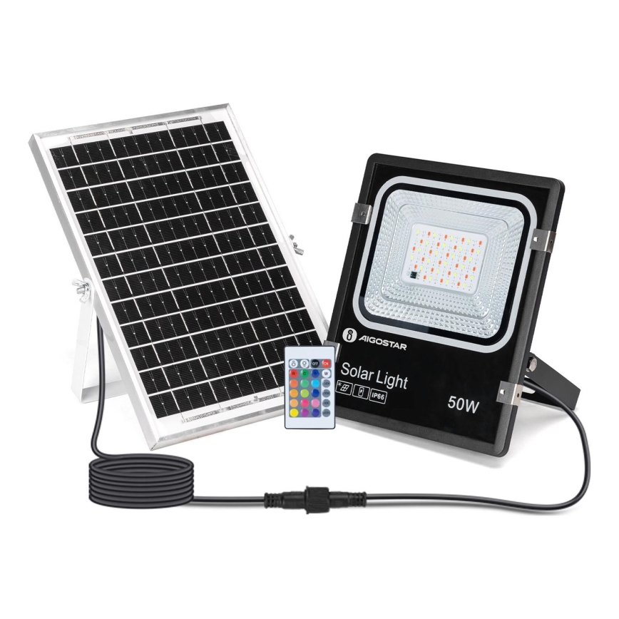 Aigostar - LED RGB Proyector solar regulable LED/50W/3,2V IP66 4000 mAh + control remoto