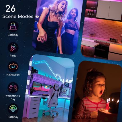 Aigostar - LED RGB Tira regulable 6,5m LED/16,5W/12/230V 3000K Wi-Fi