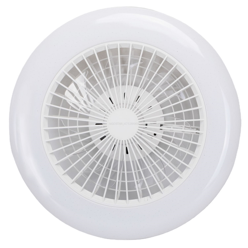 Aigostar - LED RGBW Plafón regulable con ventilador LED/40W/230V 2700-6500K diá. 48,5 cm blanco + control remoto