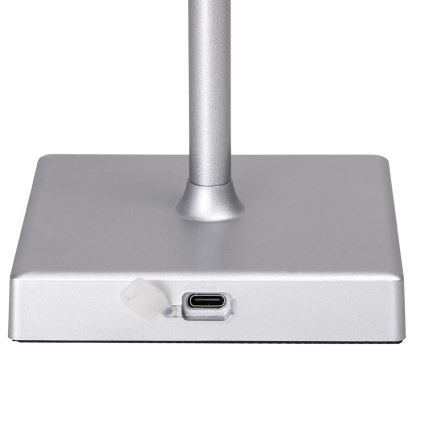 Aigostar - LED RGBW Lámpara de mesa recargable y regulable para exterior LED/4W/5V 3600mAh blanco/cromo mate IP54