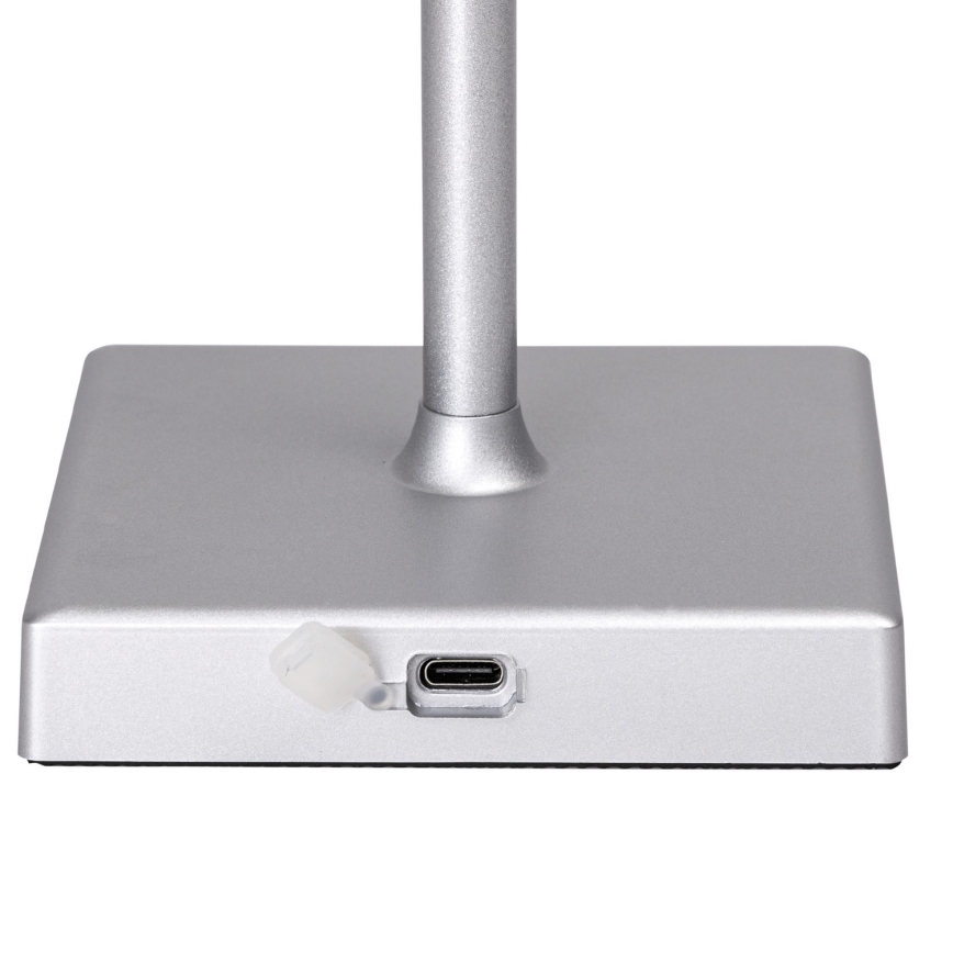 Aigostar - LED RGBW Lámpara de mesa recargable y regulable para exterior LED/4W/5V 3600mAh blanco/cromo mate IP54