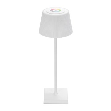 Aigostar - LED RGBW Lámpara de mesa recargable y regulable para exterior LED/4W/5V 3600mAh blanco IP54