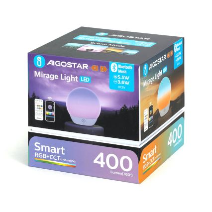 Aigostar - LED RGBW Lámpara de mesa regulable LED/5,5W/5V Wi-Fi + control remoto