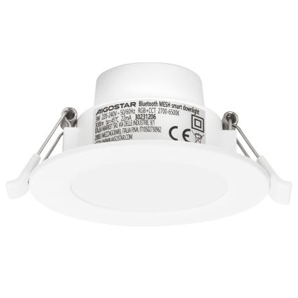 Aigostar - LED RGBW Lámpara empotrable regulable para el baño MESH Inteligente LED/3W/230V 2700-6500K IP44