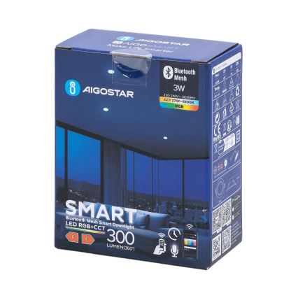 Aigostar - LED RGBW Lámpara empotrable regulable para el baño MESH Inteligente LED/3W/230V 2700-6500K IP44