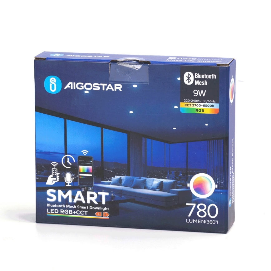 Aigostar - LED RGBW Lámpara empotrable regulable para el baño MESH Inteligente LED/9W/230V 2700-6500K IP44
