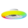 Aigostar - LED RGBW Plafón regulable con ventilador LED/40W/230V 2700-6500K diá. 48,5 cm blanco + control remoto