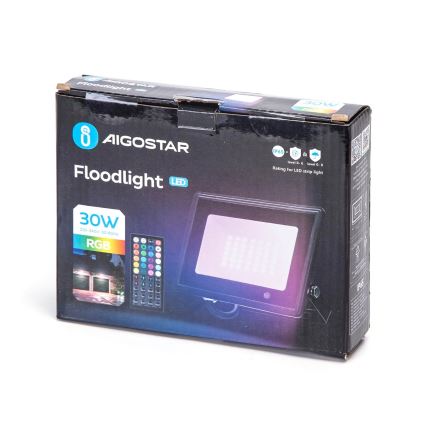 Aigostar - Proyector LED RGBW regulable LED/30W/230V IP65 + mando a distancia