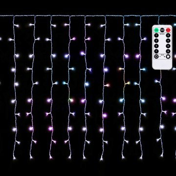 Aigostar - LED RGBY Guirnalda de luces navideñas para exterior 300 LEDs/8 funciones 3x1m IP44 + control remoto