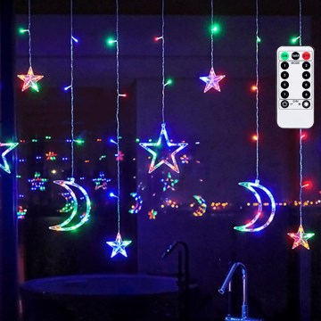 Aigostar - LED RGBY Guirnalda navideña para exterior 120xLED/8 funciones 3x0,6m IP44 multicolor + mando a distancia