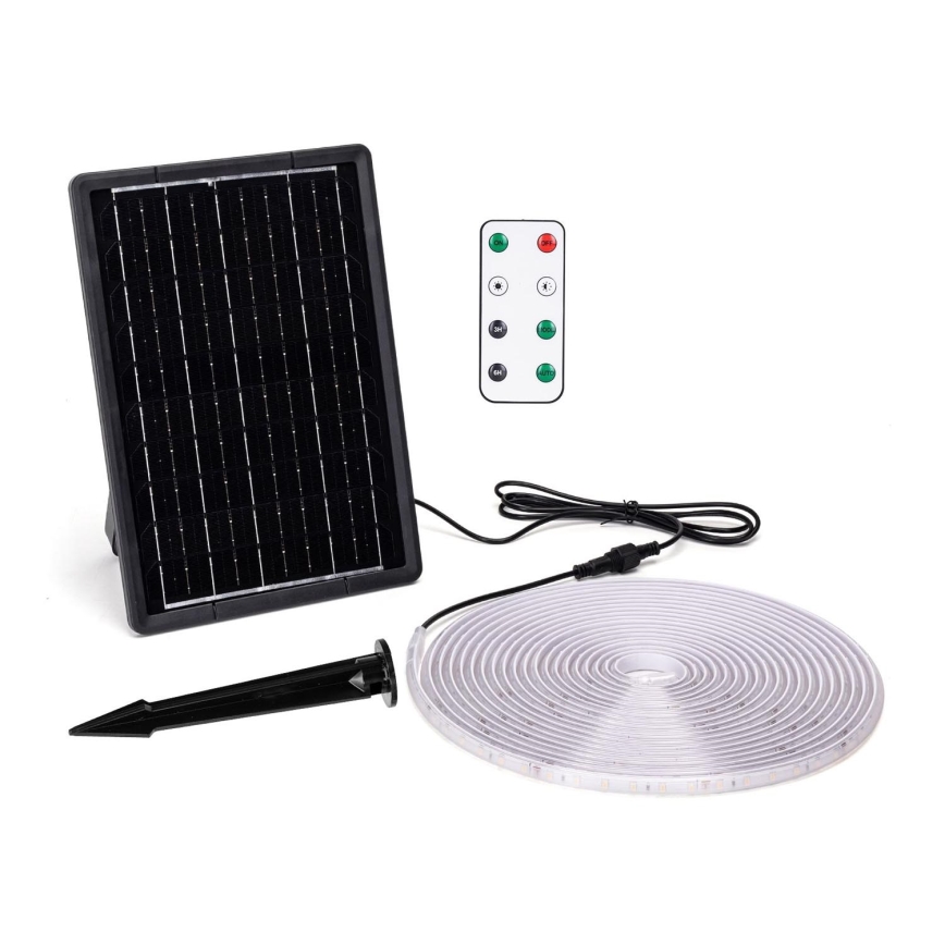 Aigostar - LED Tira solar regulable LED/10W/3,2V 10 m 6500K IP65 8000 mAh + control remoto