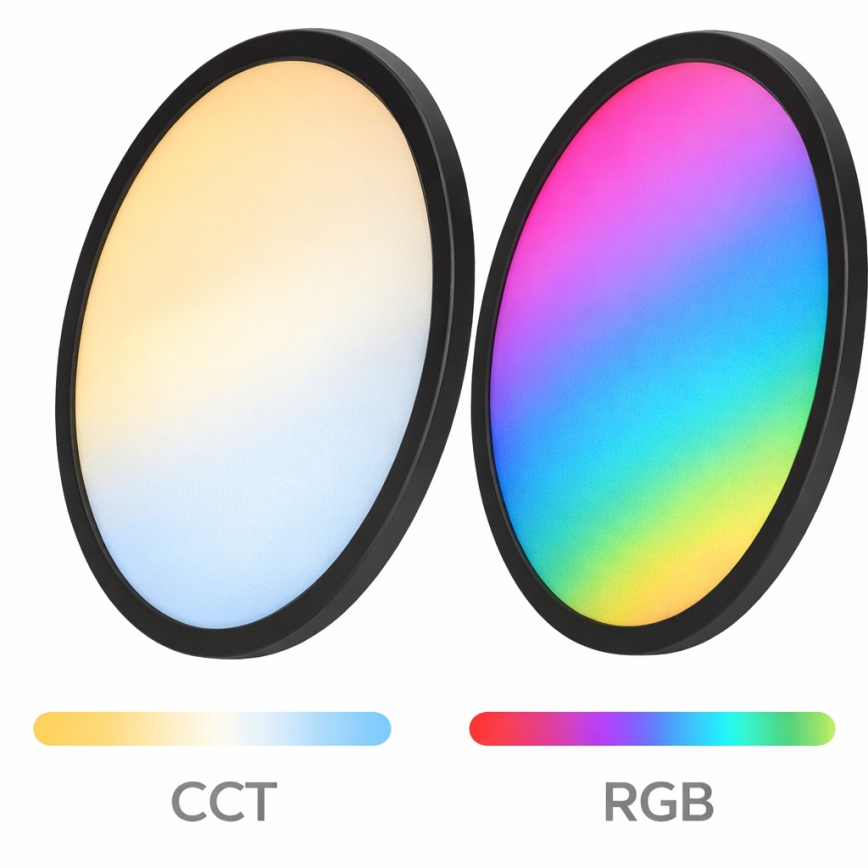 Aigostar - Luminaria de techo LED RGBW regulable MESH LED/36W/230V 3000-6500K negra + mando a distancia