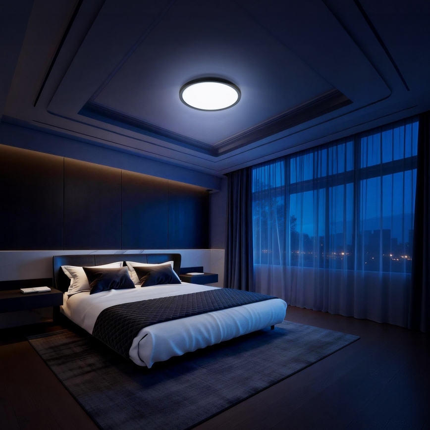 Aigostar - Luminaria de techo LED RGBW regulable MESH LED/36W/230V 3000-6500K negra + mando a distancia