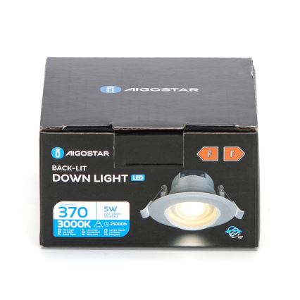 Aigostar - Luminaria empotrable LED/5W/230V 3000K diámetro 8,5 cm blanco