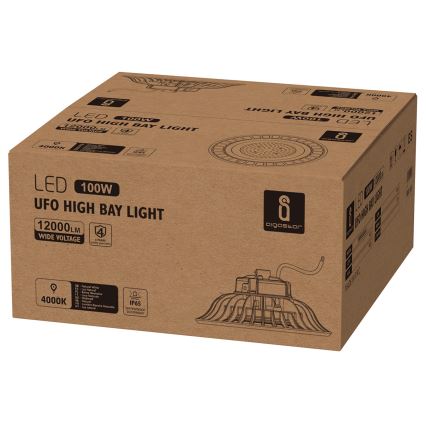 Aigostar - Luminaria LED industrial UFO HIGHBAY LED/100W/230V 4000K IP65
