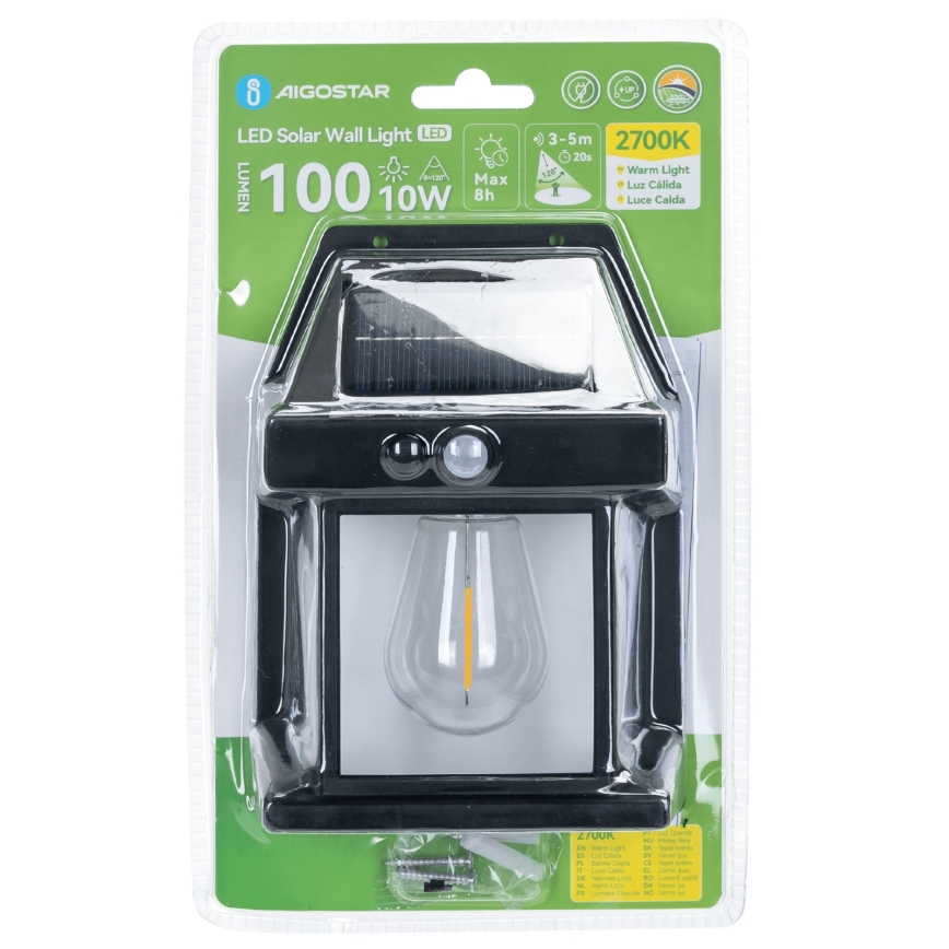 Aigostar - Luminaria solar LED/10W/3,7V 800 mAh IP65