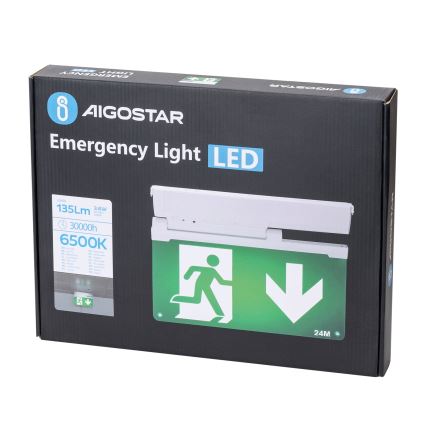 Aigostar - Luz de emergencia LED EMERGENCY EXIT LED/3,6W/230V 6500K 500mAh