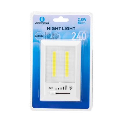 Aigostar - Luz nocturna LED portátil (4x AAA) 6500 K