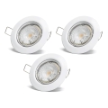 Aigostar - Pack 3x luminarias empotradas LED 1xGU10/4,5W/230V 6500K blancas