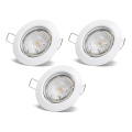 Aigostar - Pack de 3 focos empotrables LED 1xGU10/4,5W/230V 3000K blanco