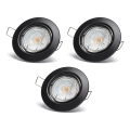 Aigostar - Pack de 3 luminarias empotrables LED 1xGU10/4,5W/230V 6500K negro