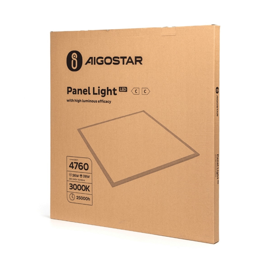 Aigostar - Panel LED empotrado LED/28W/230V 62x62 cm 3000K