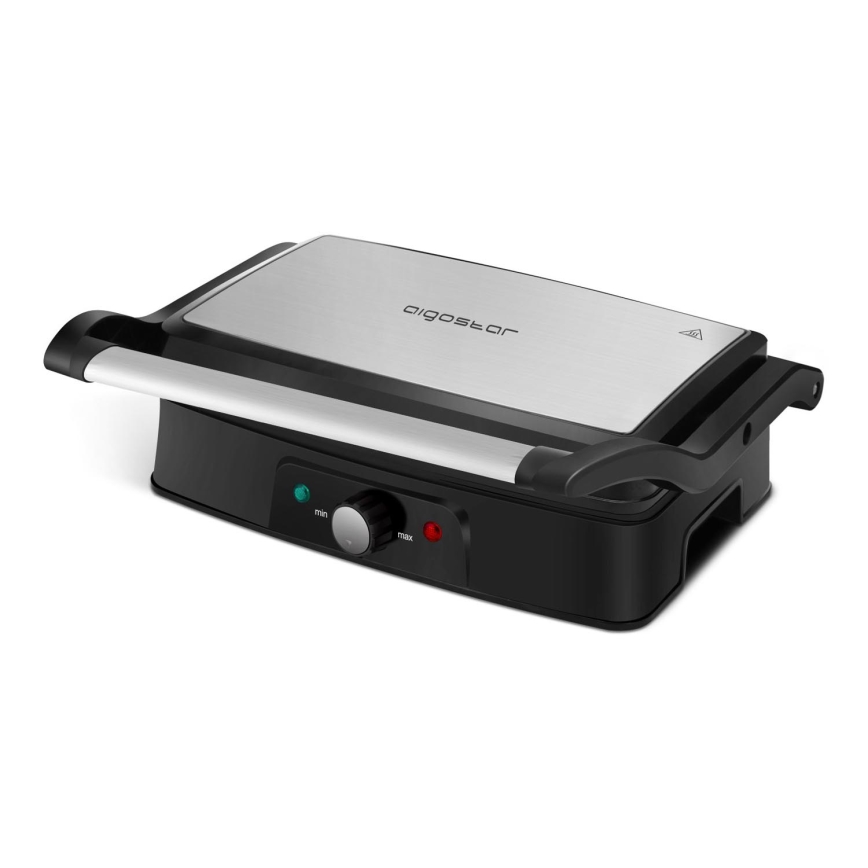 Aigostar - Parrilla de contacto 1500W/230V cromo mate/negro