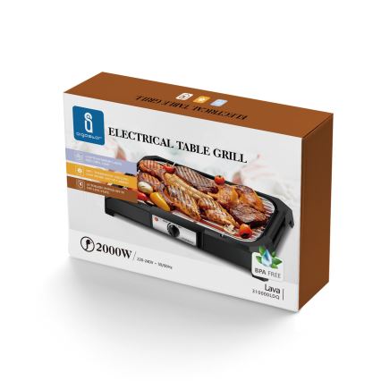 Aigostar - Parrilla eléctrica de sobremesa 2000W/230V