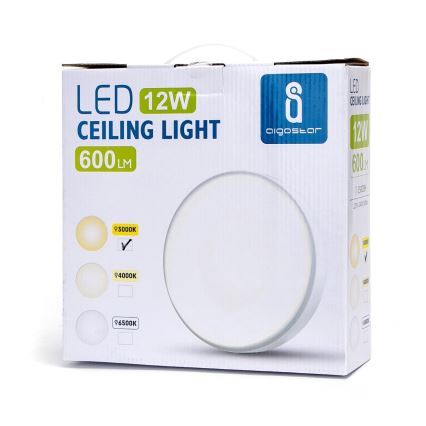 Aigostar - Plafón LED/12W/230V 3000K 23 cm de diámetro blanco