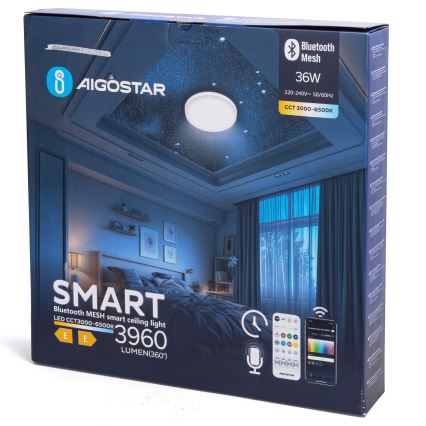 Aigostar - Plafón LED regulable MESH LED/36W/230V 3000-6500K diámetro 49,5 cm + mando a distancia